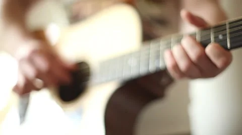 Guy playing guitar Stock Footage 54913058