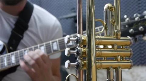 The guy playing the guitar Stock Footage 64274768