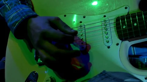 The guy playing the guitar solo Stock Footage 73908314
