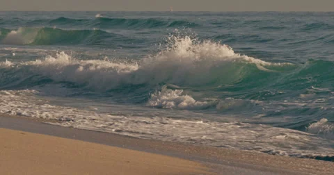Guy Playing in Ocean Waves Stock Footage 35794758