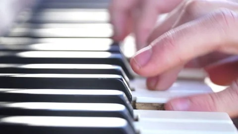 Guy playing the piano.Super close-up Shot.Macro shot finger in piano Stock-Footage 163351168