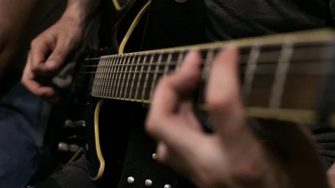 The guy plays the electric guitar Stock Footage 113348521