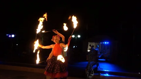 Guy plays with fire Stock Footage 95999754