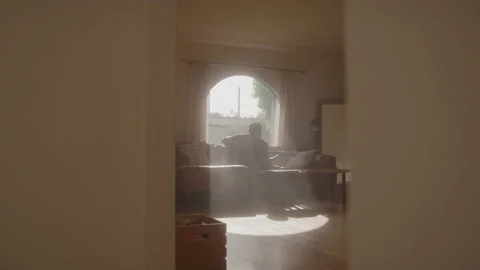 Guy Plays Guitar On Couch At Home Stock Footage 208782093
