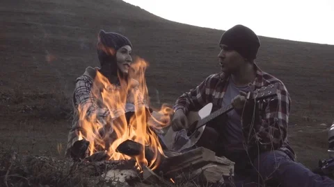 Guy plays guitar Stock Footage 97278022