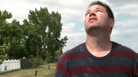 Guy Pours Water Over Face and Head Stock Footage 12586506