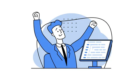 The guy-programmer waves his hands to the sides. Coding on-screen PC, HTML code. Stock Footage 167904181