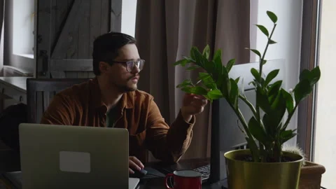Guy programmer writes code on a computer at home Stock Footage 150455985