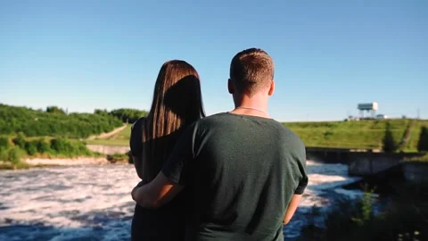 Guy with Arms Around Her Girlfriend S Waist Stock Photo - Image of