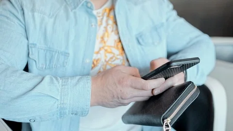 Guy reads messages on the phone close-up Stock Footage 109547743