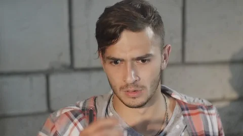 Guy Realized that he Was in Trouble Stock Footage 95545938