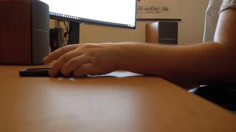 Guy Receives And Checks A Snapchat Push Notification On His Cellphone Video stock 111295896