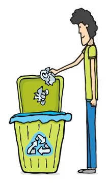 Guy recycling paper Stock Illustration