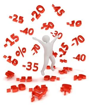 The guy rejoices to discounts Stock Illustration