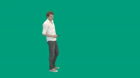 Guy with remote control - green screen - pre keyed - MINT.GS Video stock 11344228