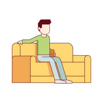 The guy is resting on a white background. Vector illustration Stock Illustration