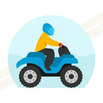 Guy-rides-an-atv Stock Illustration