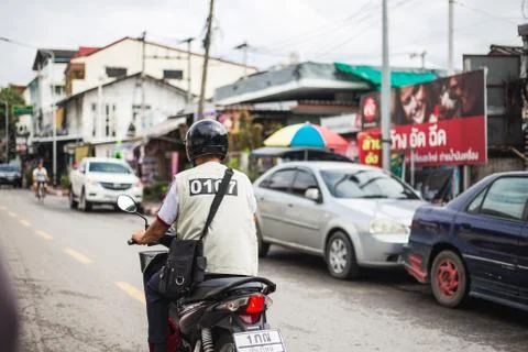Guy Riding the Scooter Stock Photos
