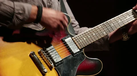 Guy Rocking Out on Guitar Stock Footage 34402551