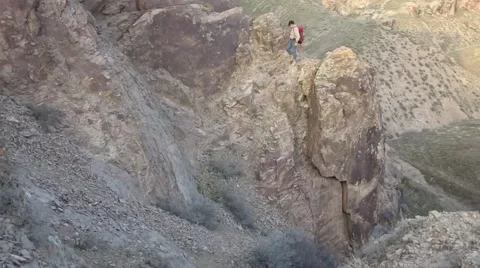 Guy on rocky terrain Stock-Footage 61155252