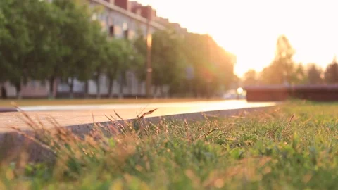 The guy roller skates in the evening in the city Stock Footage 130737718