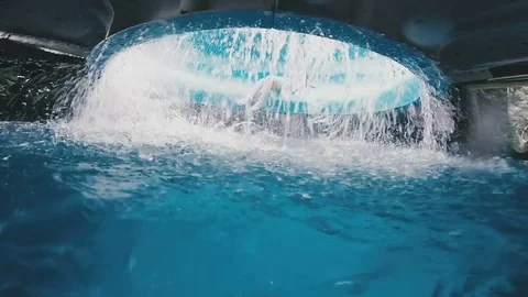 Guy rolls down and falls under the water Video stock 80534746
