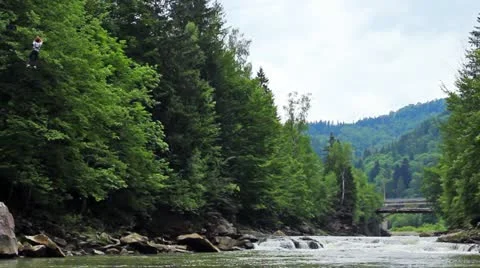 Guy On Rope Quickly Moves 動画素材 11882105