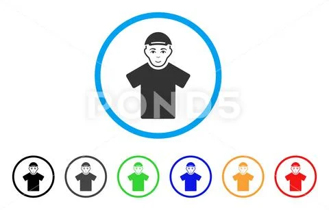 Guy Rounded Icon 库存插图