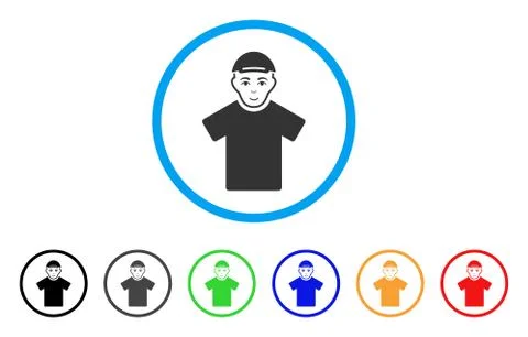 Guy Rounded Icon Stock Illustration