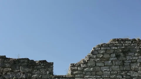 The guy running through the ruins Stock Footage 70885610