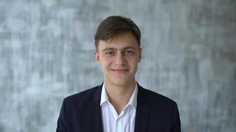 The guy says yes on a light background. man says Yes. Stock Footage 86192362