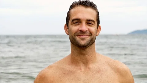 Guy in sea Stock Footage 93995728