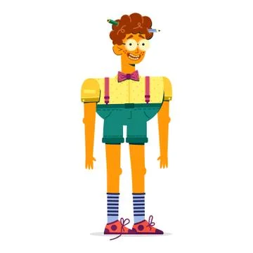 Guy in shorts on a white background vector Stock Illustration