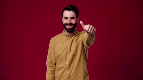 The guy shows dislike on camera Stock Footage 165621435