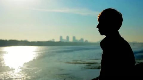 Guy Silhouette Sunrise Stock Footage 20442194