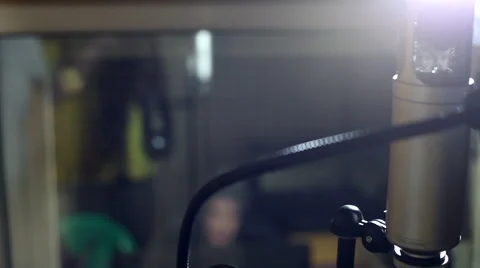 The guy singing in the Studio Stock Footage 59873885