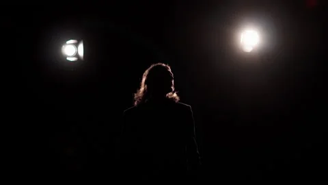 The guy sings in the dark Stock Footage 155183139