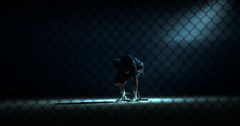 The guy sits alone in gloves Stock Footage 181834848