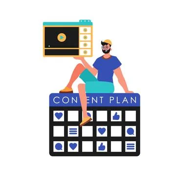 The guy sits on the capacity plan and holds a window with a television receiv Illustrazione stock