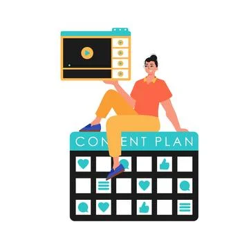 The guy sits on the capacity plan and holds a window with a television receiv Illustrazione stock