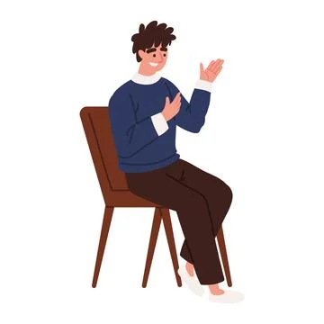 Guy sitting on a chair Stock Illustration