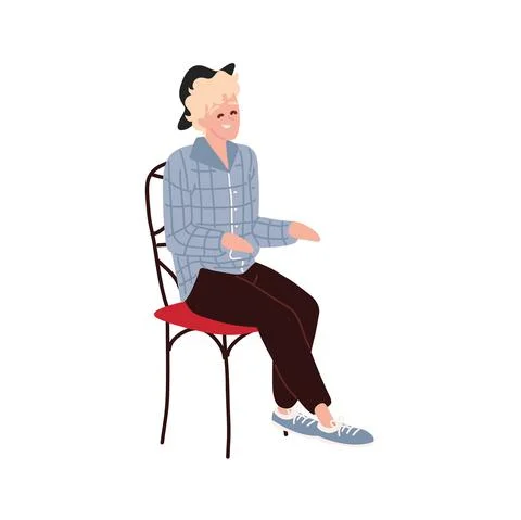 Guy sitting on chair 스톡 일러스트