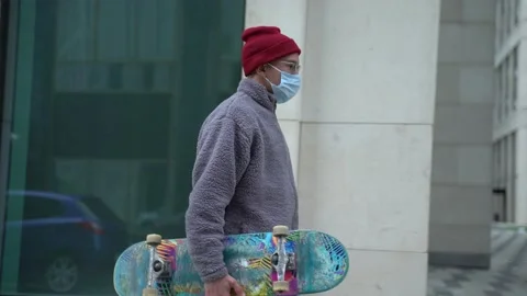 Guy on a skateboard Stock Footage 130877961