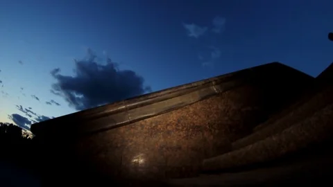 The guy on the skateboard slides on the brink Video stock 71781161