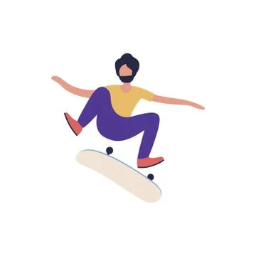 Guy skateboarding Stock Illustration