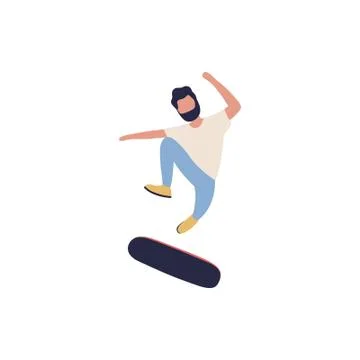 Guy skateboarding Stock Illustration