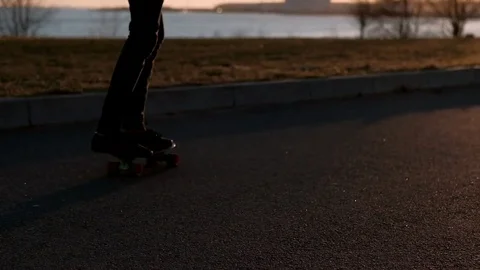 Guy Skateboarding on the street Video stock 75251067