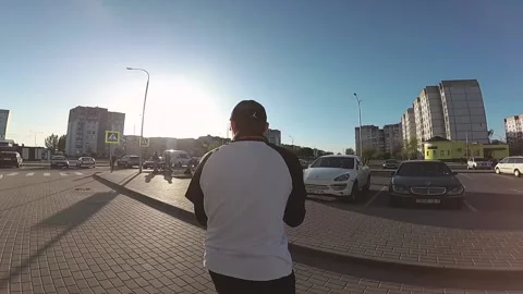 A guy skates in the evening. A guy skates in the city. Stock Footage 130741761