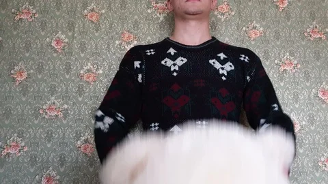 The guy with the soft toy. Young man with a soft toy. Stock Footage 113904087