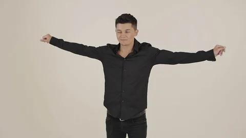 Guy is Spinning in one Place Stock Footage 87975309